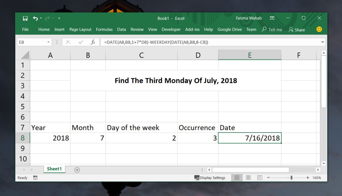 How To Get Day Of The Month In Excel